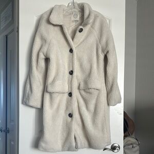 Cozy White Button-Up Coat